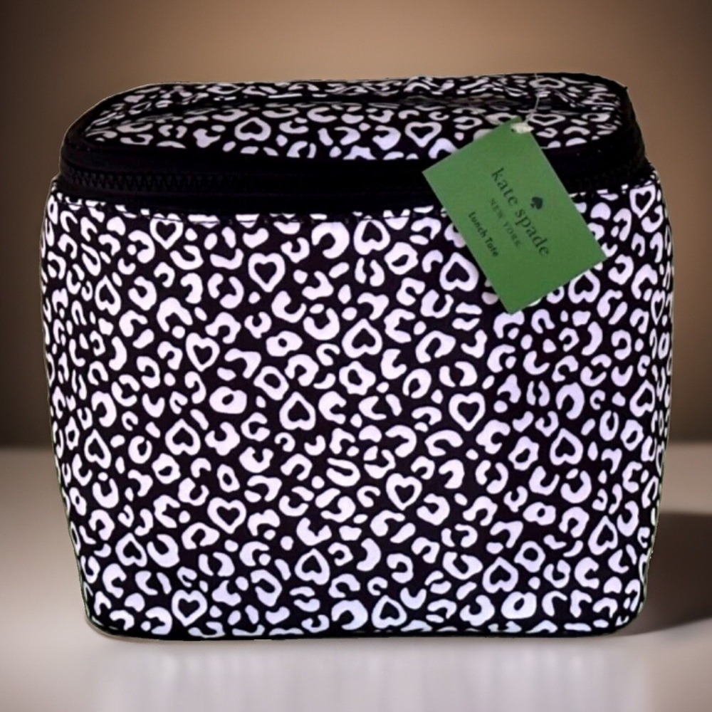 KATE SPADE LEOPARD HEART LUNCH TOTE BAG:NWT LEOPARD HEART